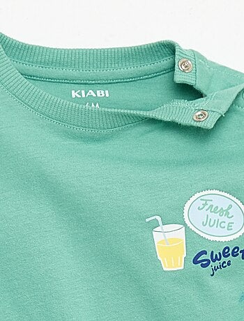 T-shirt in cotone con ricamo sul petto