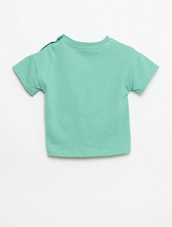 T-shirt in cotone con ricamo sul petto