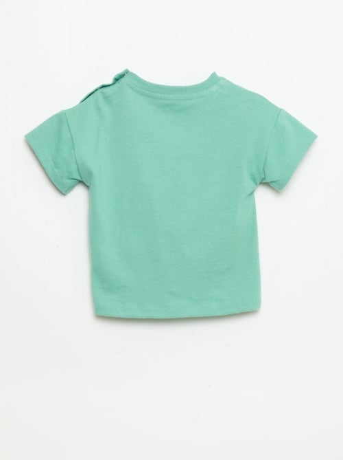 T-shirt in cotone con ricamo sul petto - Kiabi