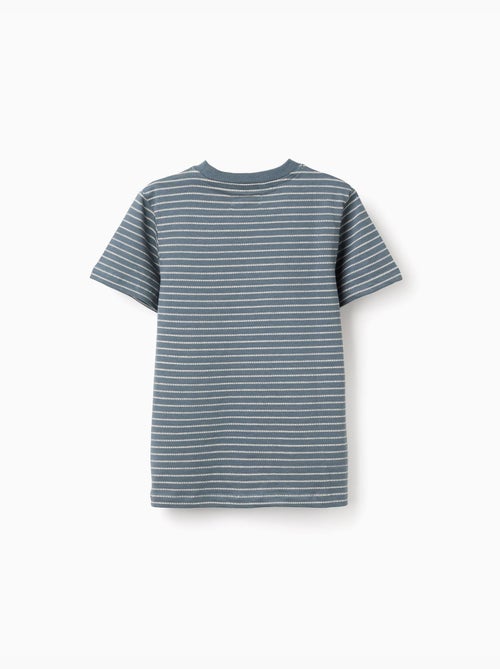 T-shirt in cotone con righe jacquard - Kiabi