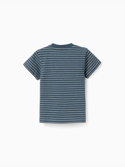T-shirt in cotone con righe jacquard - Kiabi