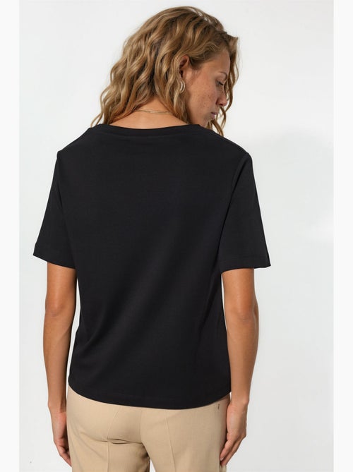 T-shirt in cotone con scollo a v dalla vestibilità regolare tinta unita busem - Kiabi