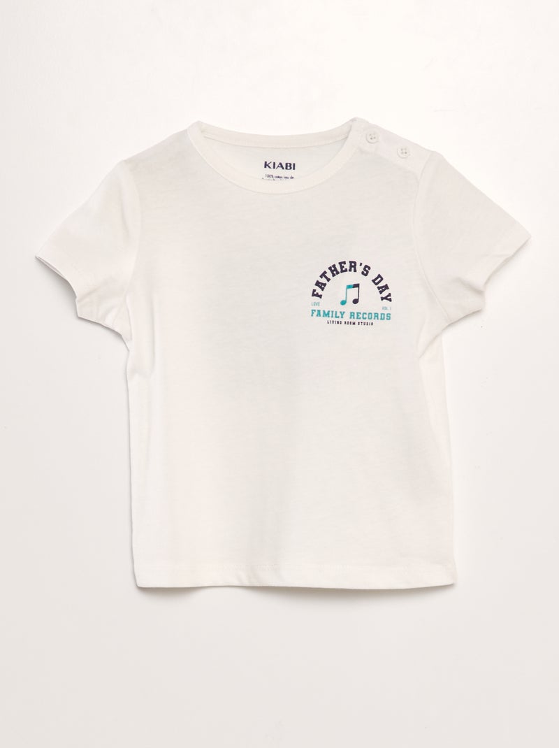 T-shirt in cotone con scritta BIANCO - Kiabi