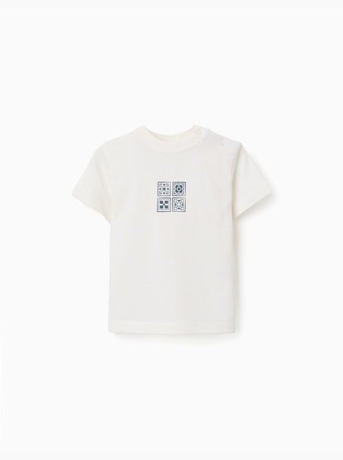 T-shirt in cotone con stampa a piastrelle - Kiabi