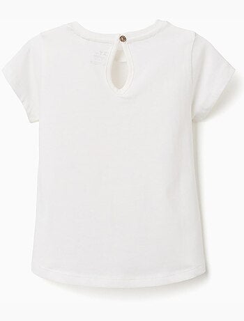 Maglietta in cotone con stampa in rilievo sul davanti