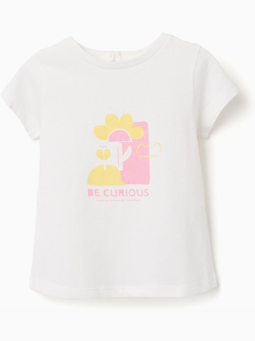 T-shirt in cotone con stampa be curious - Kiabi