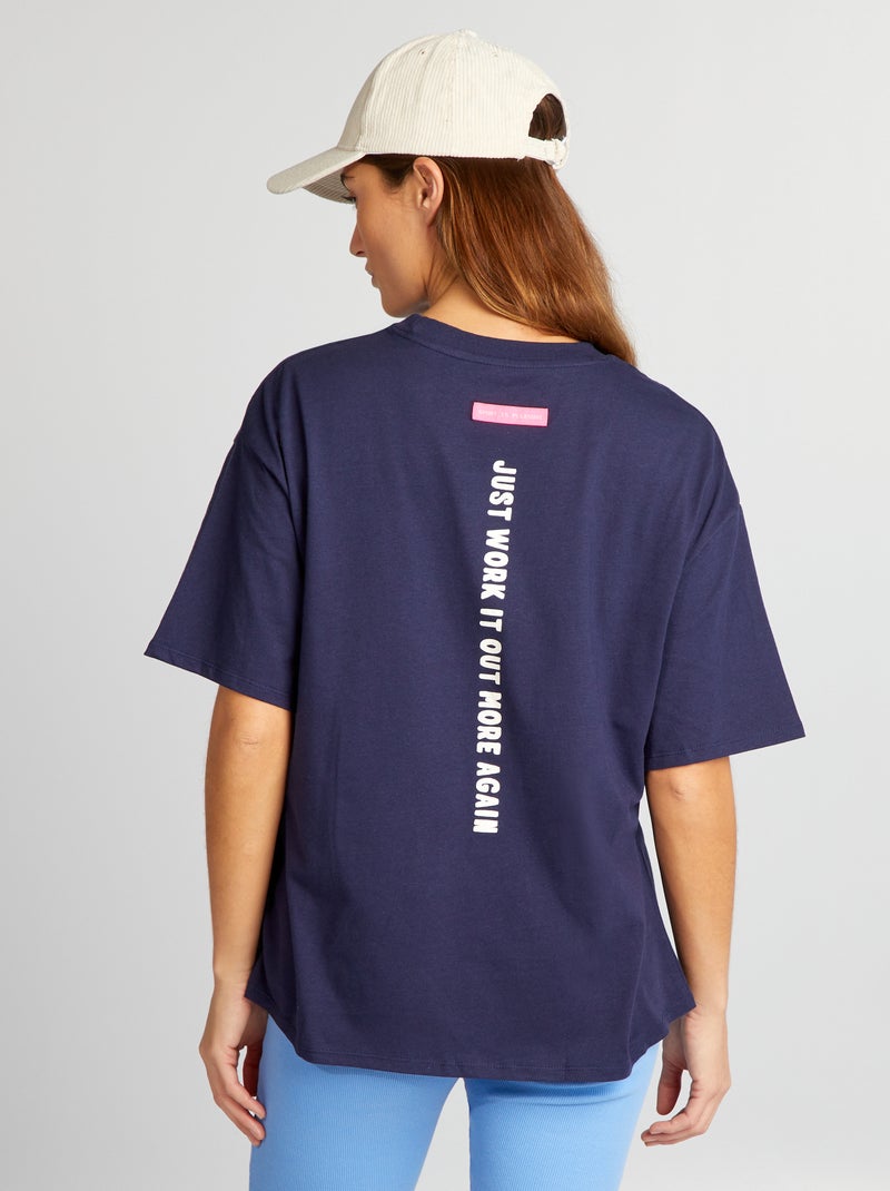 T-shirt in cotone con stampa BLU - Kiabi