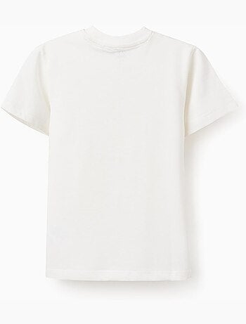 T-shirt in cotone con stampa frontale sculpture