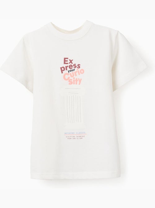 T-shirt in cotone con stampa curiosity frontale - Kiabi