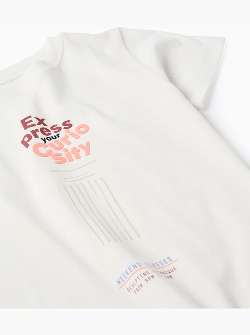 T-shirt in cotone con stampa curiosity frontale - Kiabi