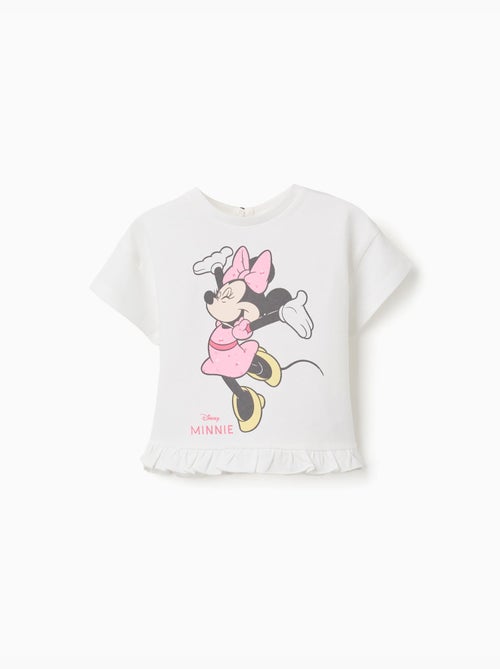 T-shirt in cotone con stampa di Minnie e volant - Kiabi