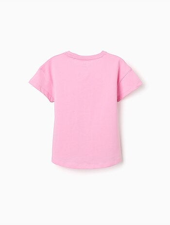 T-shirt in cotone con stampa floreale in rilievo