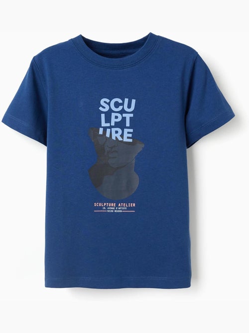 T-shirt in cotone con stampa frontale sculpture - Kiabi