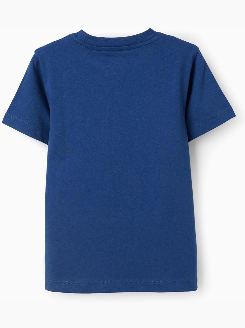 T-shirt in cotone con stampa frontale sculpture Blu scuro - Kiabi