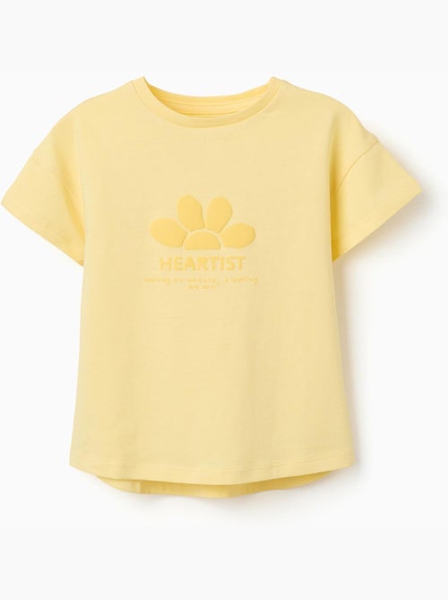 T-shirt in cotone con stampa in rilievo frontale - Kiabi