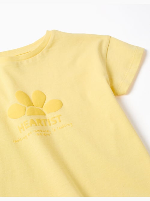 T-shirt in cotone con stampa in rilievo frontale - Kiabi