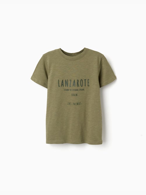 T-shirt in cotone con stampa in rilievo lanzarote - Kiabi