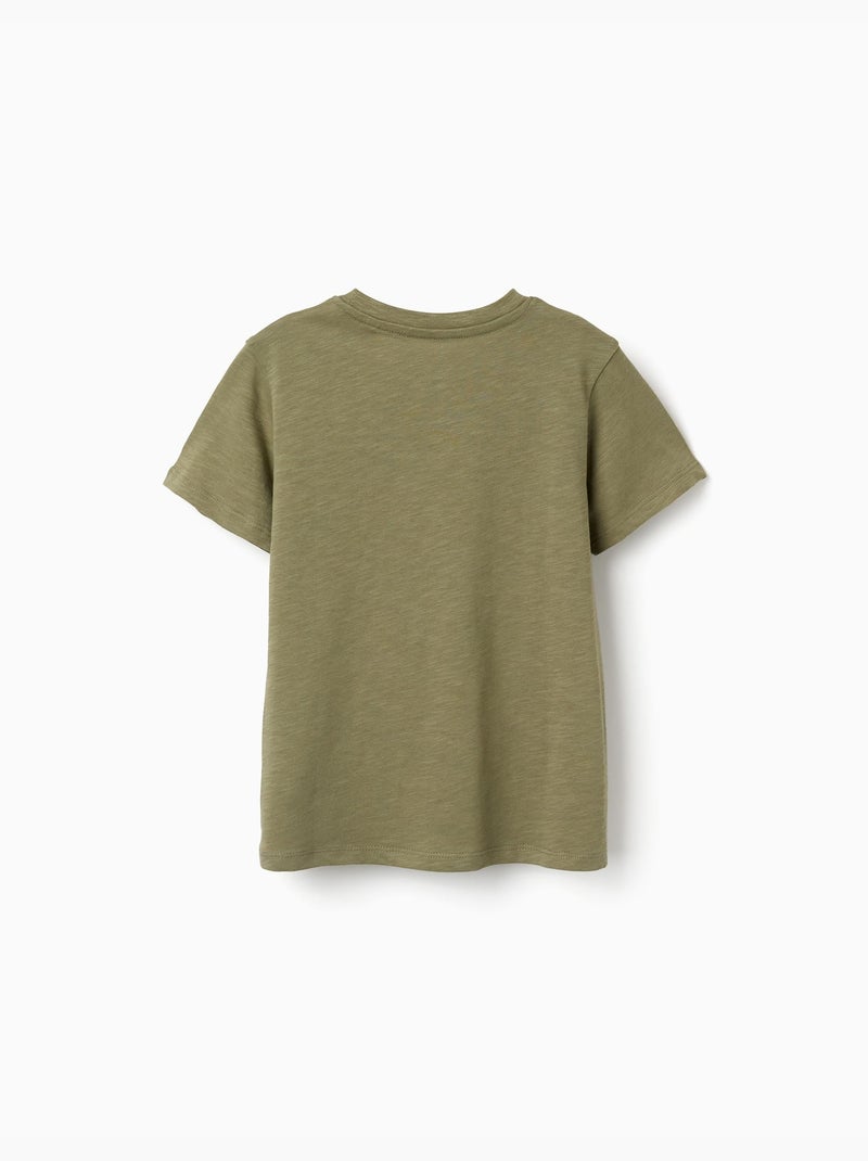 T-shirt in cotone con stampa in rilievo lanzarote Verde scuro - Kiabi