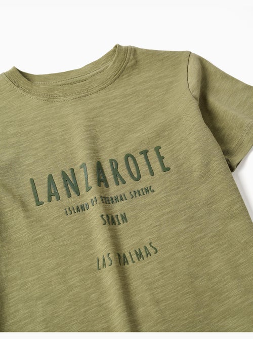 T-shirt in cotone con stampa in rilievo lanzarote - Kiabi