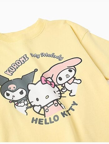 T-shirt in cotone con stampa Kuromi & Friends