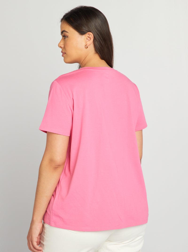 T-shirt in cotone con stampa ROSA - Kiabi