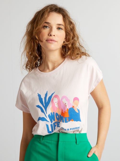 T-shirt in cotone con stampa - Kiabi