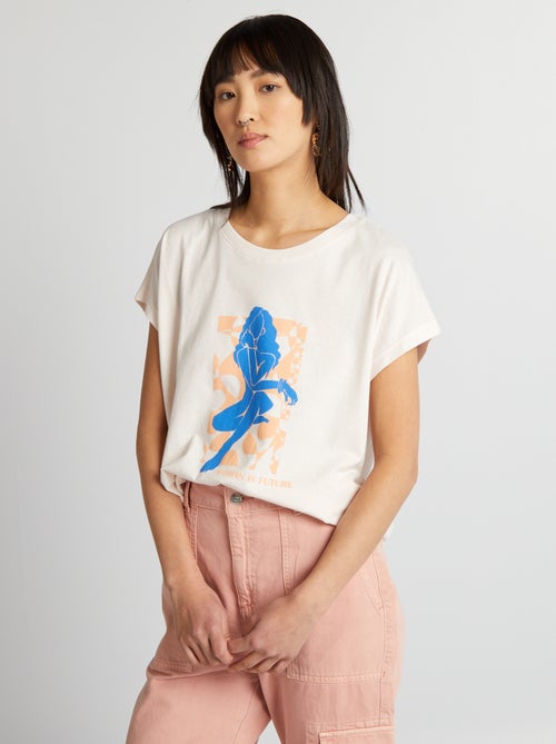 T-shirt in cotone con stampa - Kiabi