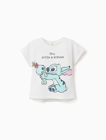 T-shirt in cotone con stampa Stitch e Scrump