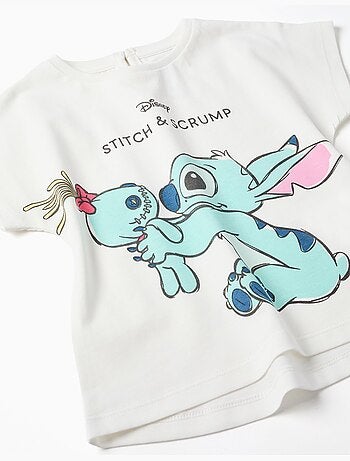 T-shirt in cotone con stampa Stitch e Scrump