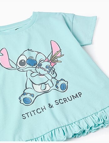 T-shirt in cotone con stampa stitch e scrump