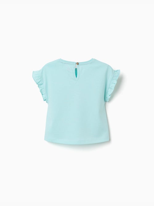 T-shirt in cotone con stampa Stitch e volant - Kiabi