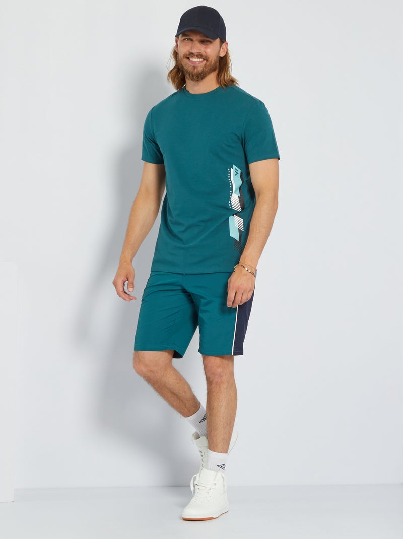 T-shirt in cotone con stampa VERDE - Kiabi
