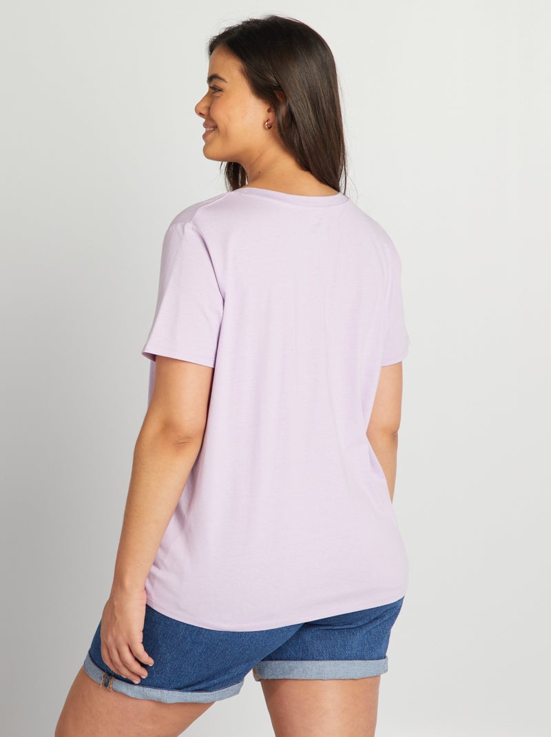 T-shirt in cotone con stampa - VIOLA - Kiabi - 5.60€