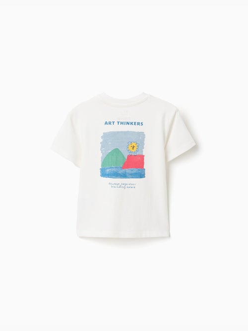 T-shirt in cotone con stampe art thinkers - Kiabi