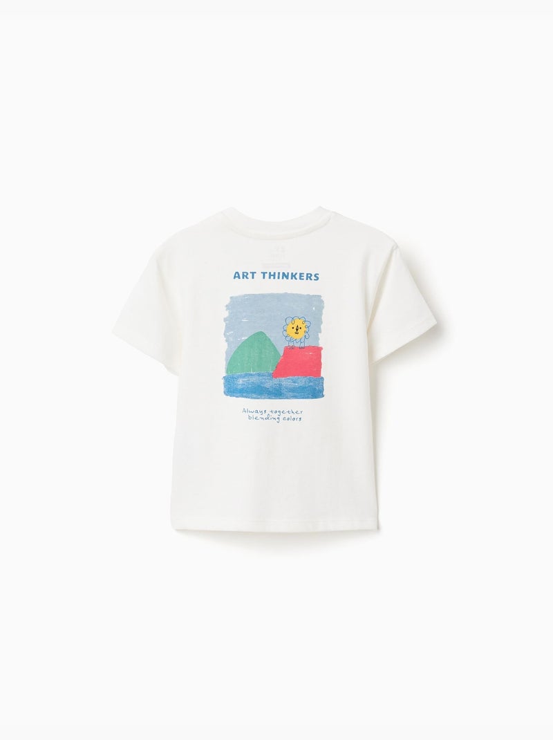 T-shirt in cotone con stampe art thinkers Bianco - Kiabi
