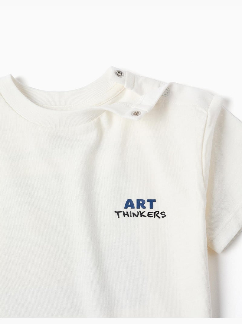 T-shirt in cotone con stampe art thinkers Bianco - Kiabi