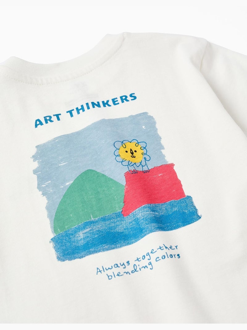 T-shirt in cotone con stampe art thinkers Bianco - Kiabi
