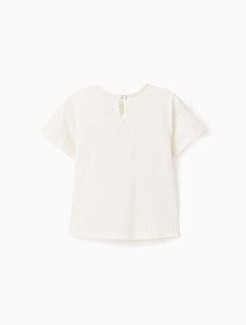 T-shirt in cotone con tasca ricamata