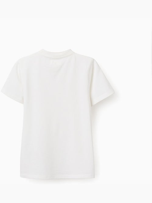 T-shirt in cotone con taschino a righe sul petto - Kiabi