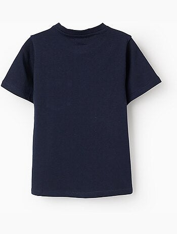 T-shirt in cotone con taschino stampato sul petto