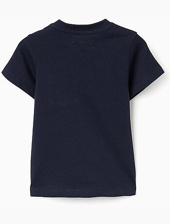 T-shirt in cotone con taschino stampato sul petto