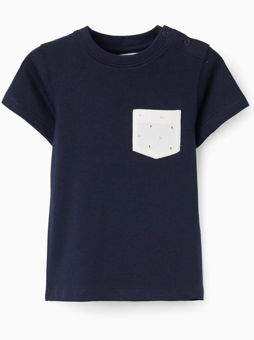 T-shirt in cotone con taschino stampato sul petto - Kiabi
