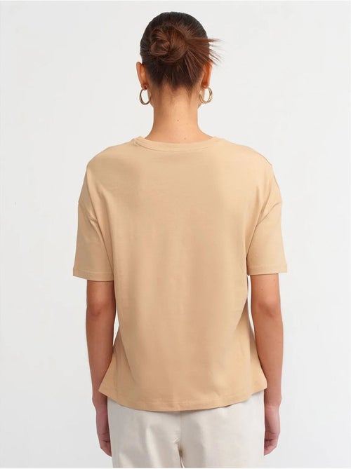 T-shirt in cotone da donna con girocollo dilvin - Kiabi