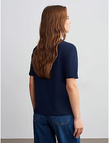 T-shirt in cotone da donna con girocollo dilvin