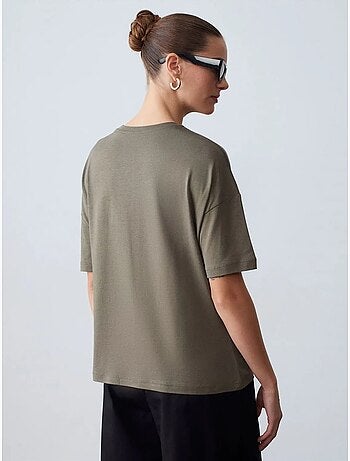 T-shirt in cotone da donna con girocollo dilvin
