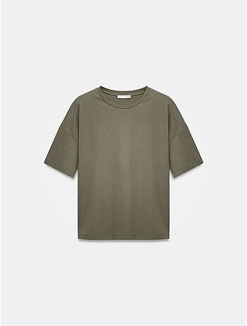 T-shirt in cotone da donna con girocollo dilvin