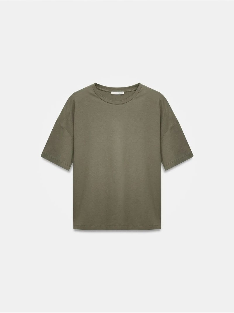 T-shirt in cotone da donna con girocollo dilvin Cachi - Kiabi