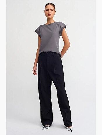 T-shirt in cotone da donna con girocollo dilvin