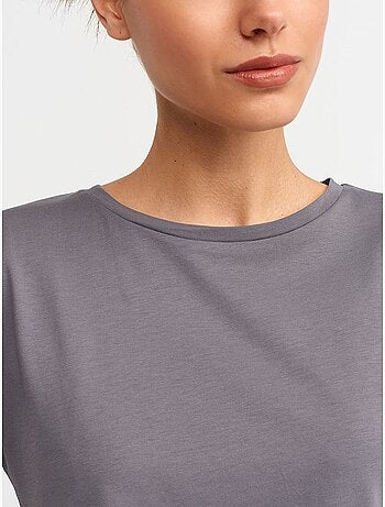 T-shirt in cotone da donna con girocollo dilvin