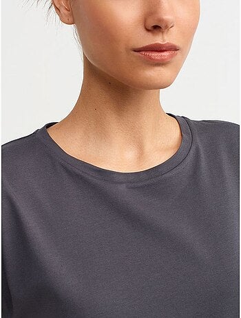 T-shirt in cotone da donna con girocollo dilvin
